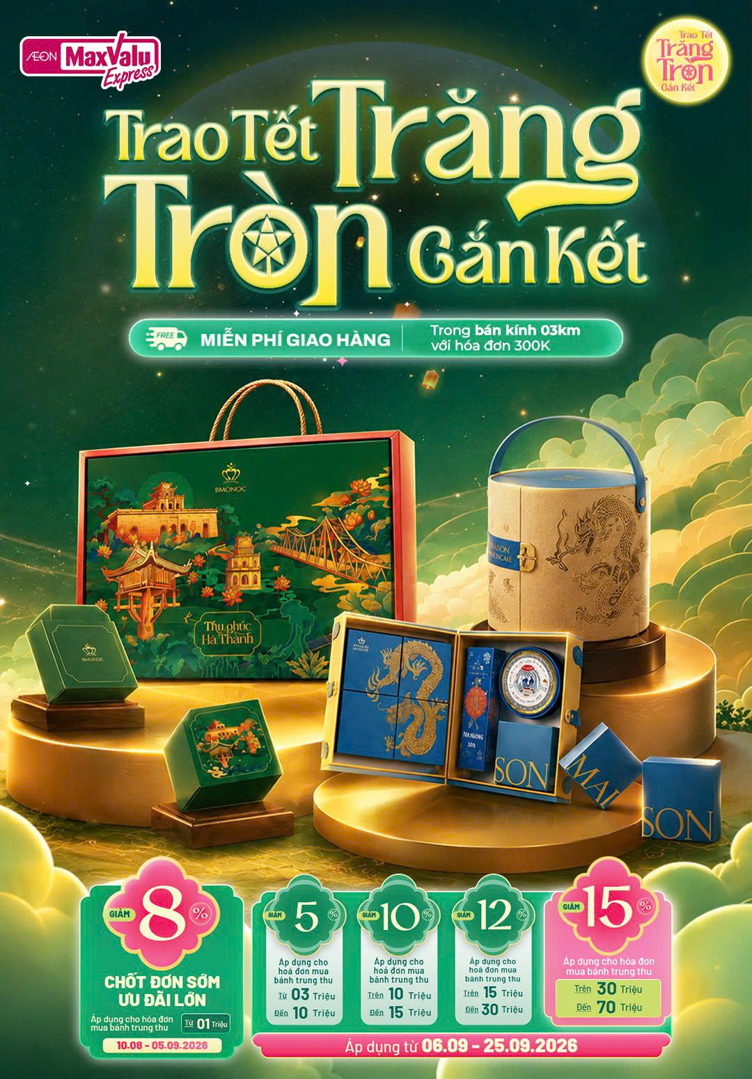 THƯỞNG BÁNH ĐÓN TRĂNG - HƯỞNG CHIẾT KHẤU HỜI CÙNG AEON MAXVALU