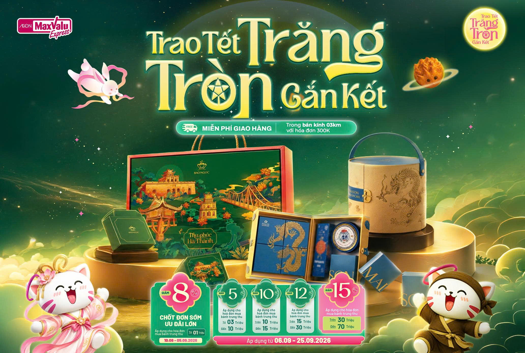 THƯỞNG BÁNH ĐÓN TRĂNG - HƯỞNG CHIẾT KHẤU HỜI CÙNG AEON MAXVALU
